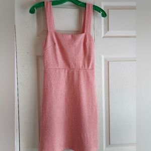 Urban Outfitters Dress XS Britt Dress Textured Square Neck Coral Summer Preppy